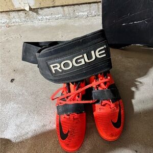 Nike Romaleo lifting shoes and rogue belt